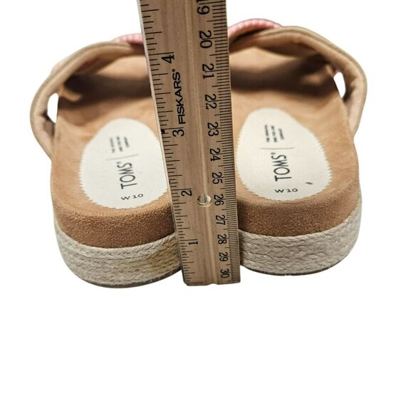 Toms Womens Espadrille Woven Platform Sandals Size 10 Beige Multicolor Slide‎ on - Picture 4 of 12